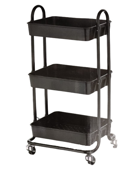 Kitchen Cart With Wheels Home Household Metal Kitchen Trolley 3 Levels 40 X 30 X 87.5 Cm